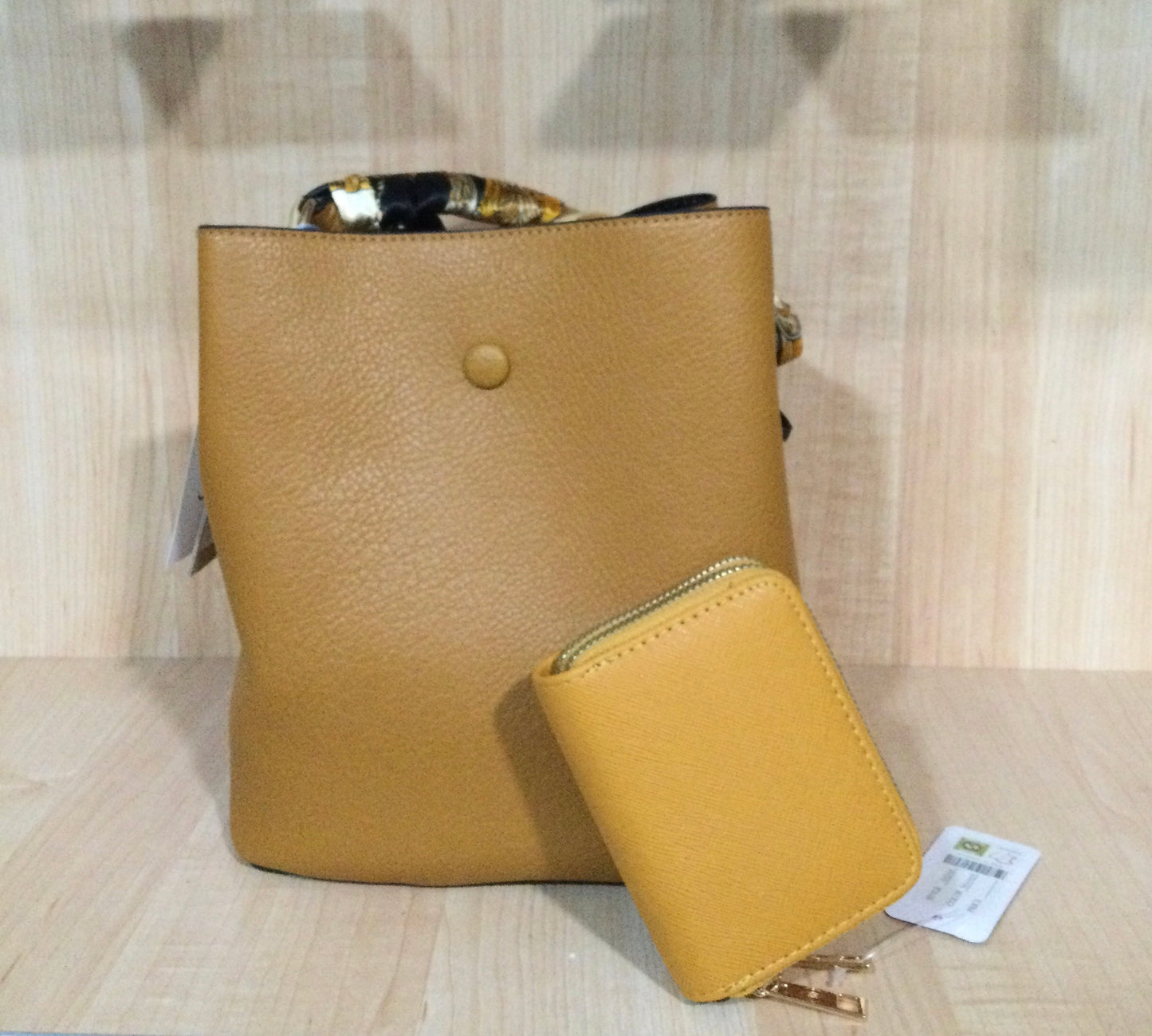 Mustard Bucket Bag with Wallet