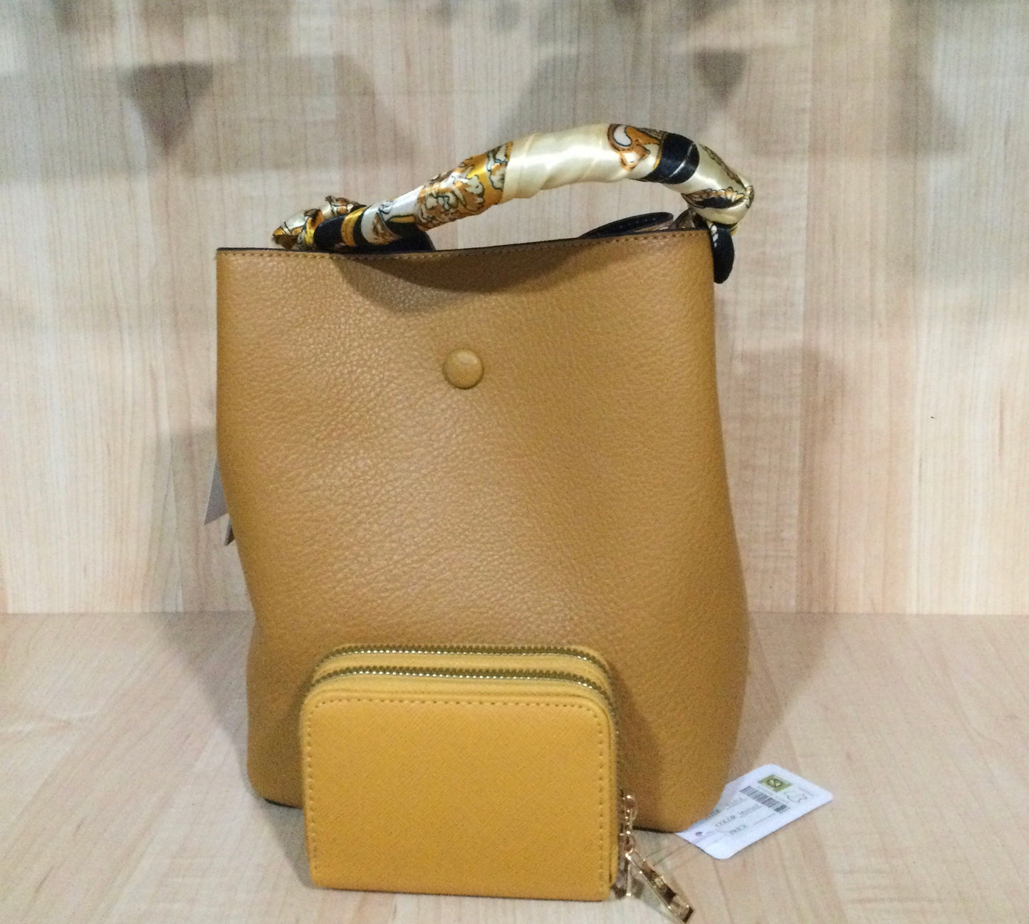 Mustard Bucket Bag with Wallet