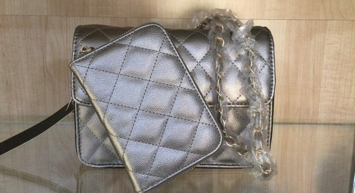 Pewter Crossbody with Wallet