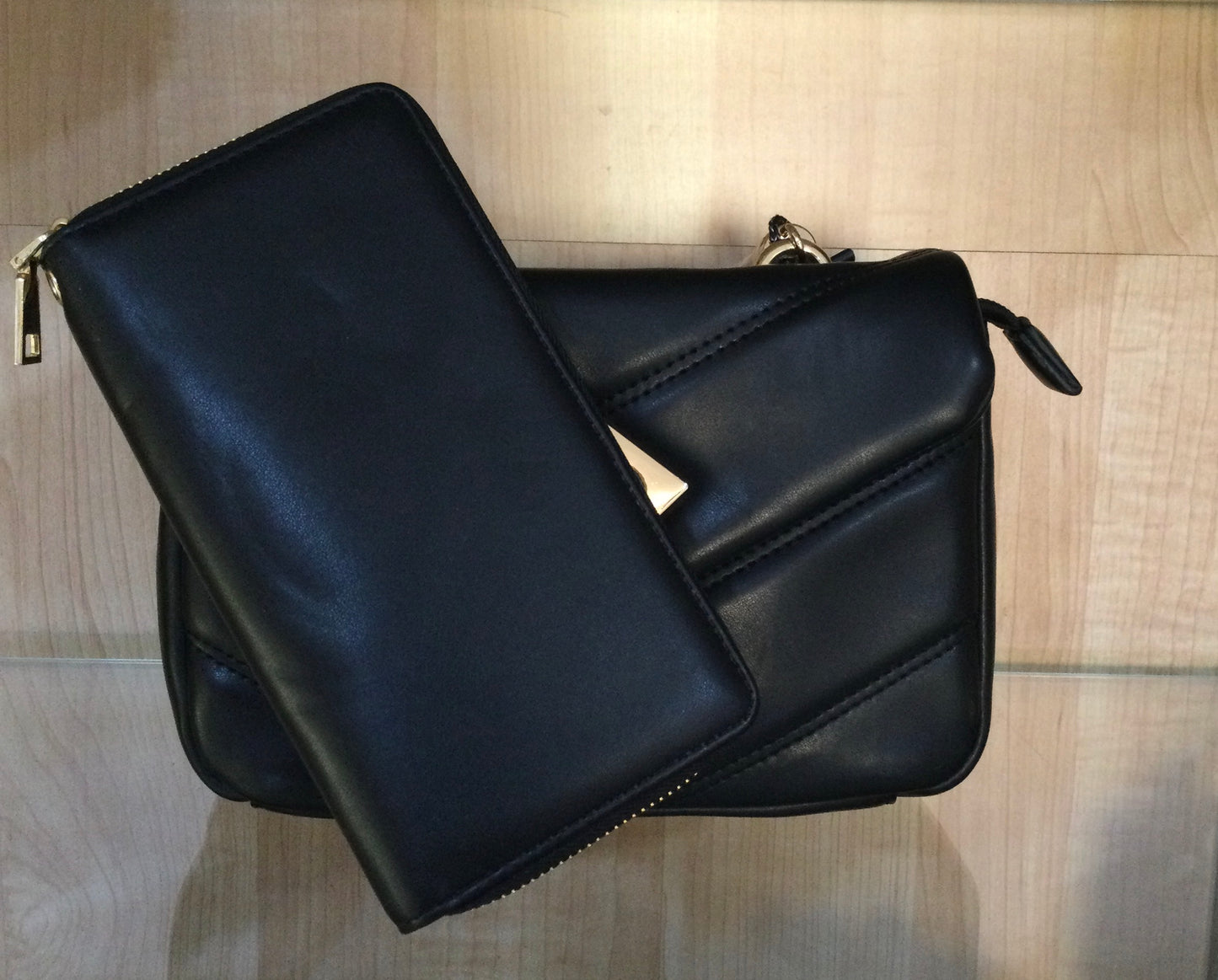 Black Messenger with Wallet