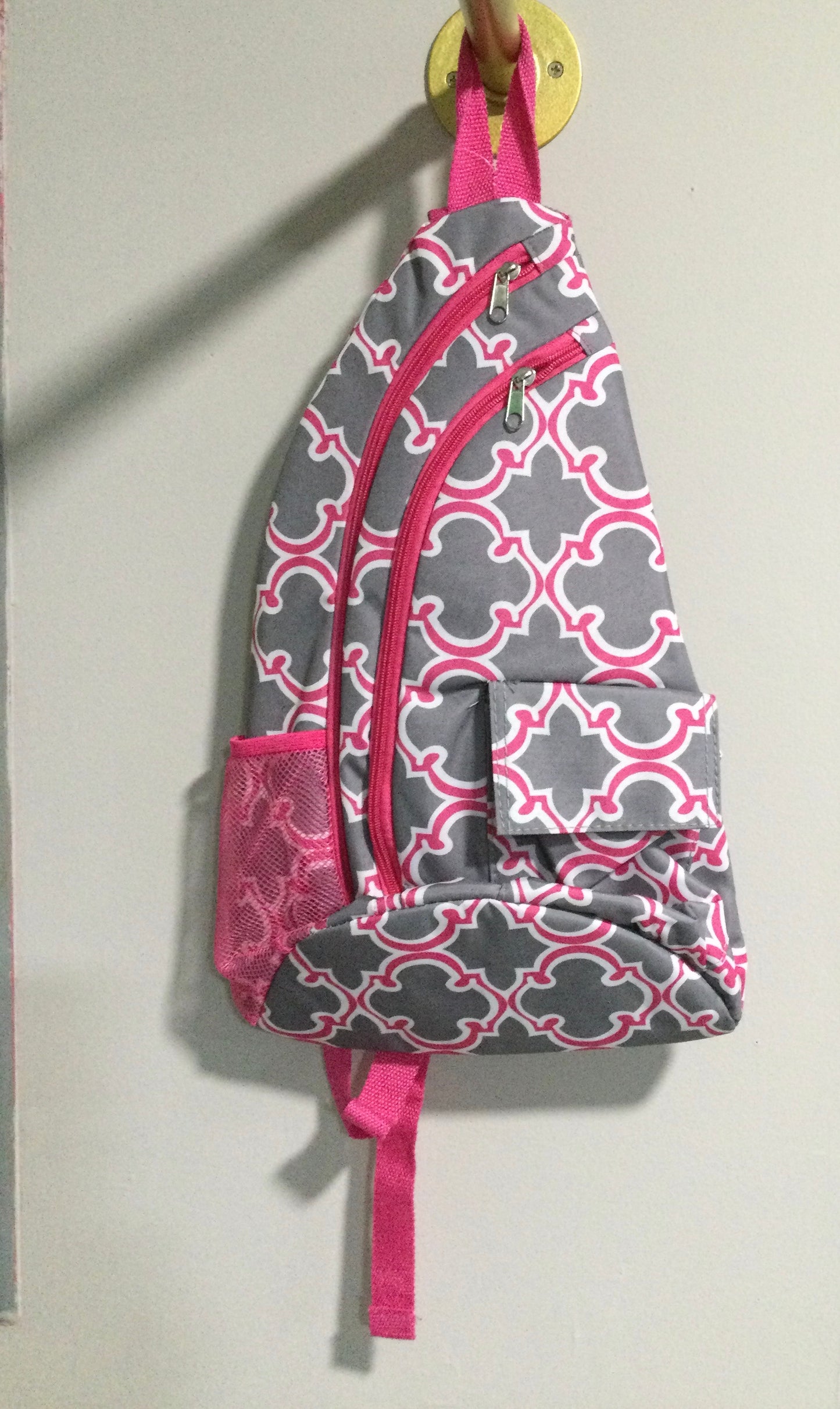 Pink/Gray One Strap Bag